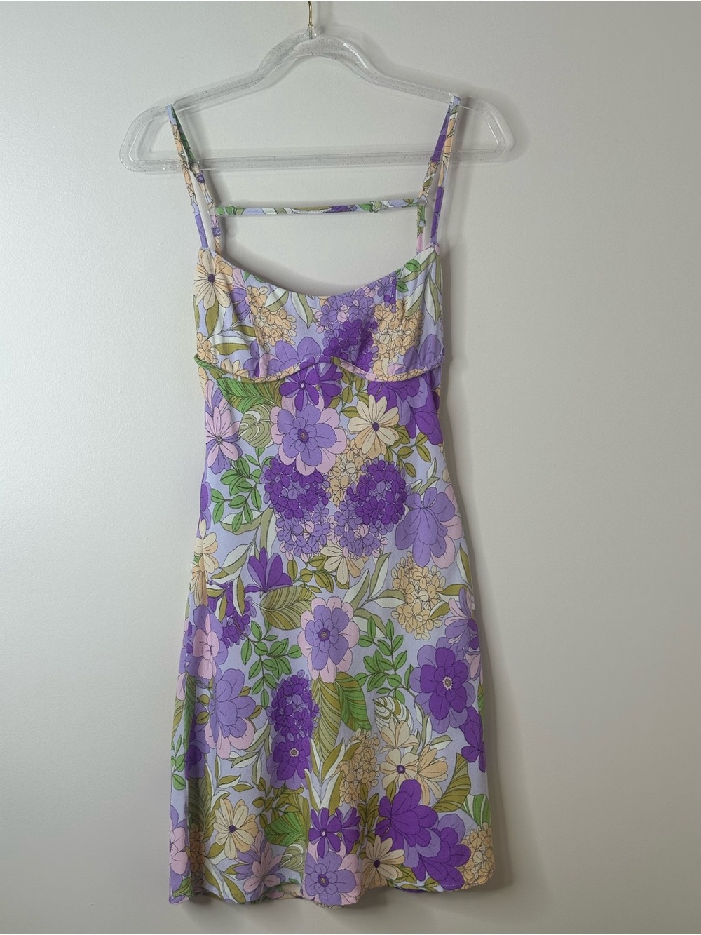Sky to Moon Purple Floral Mini Dress Size S